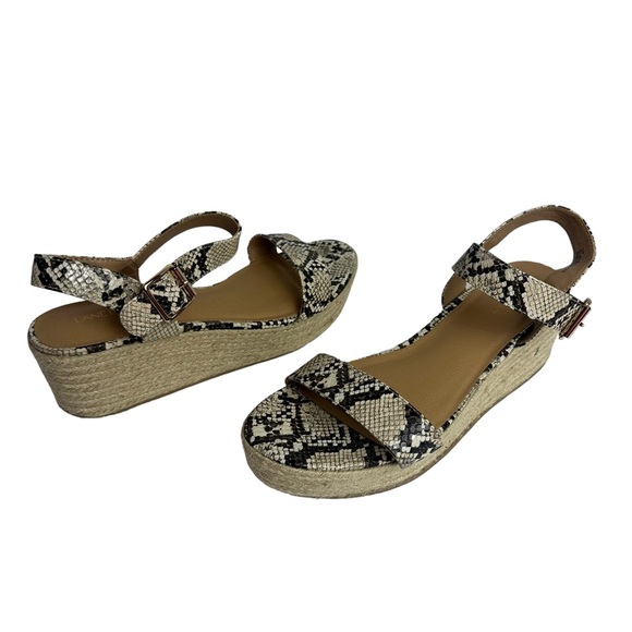 Lane Bryant Espadrille Snakeskin Wedges Strappy Sandals Womens Size 11 W​ide - Picture 2 of 13